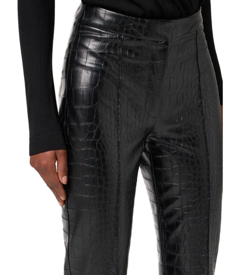 Elisabetta Franchi Black Pants With Croco-Print