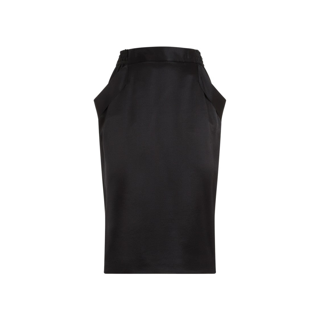 Saint Laurent Black Silk Midi Skirt