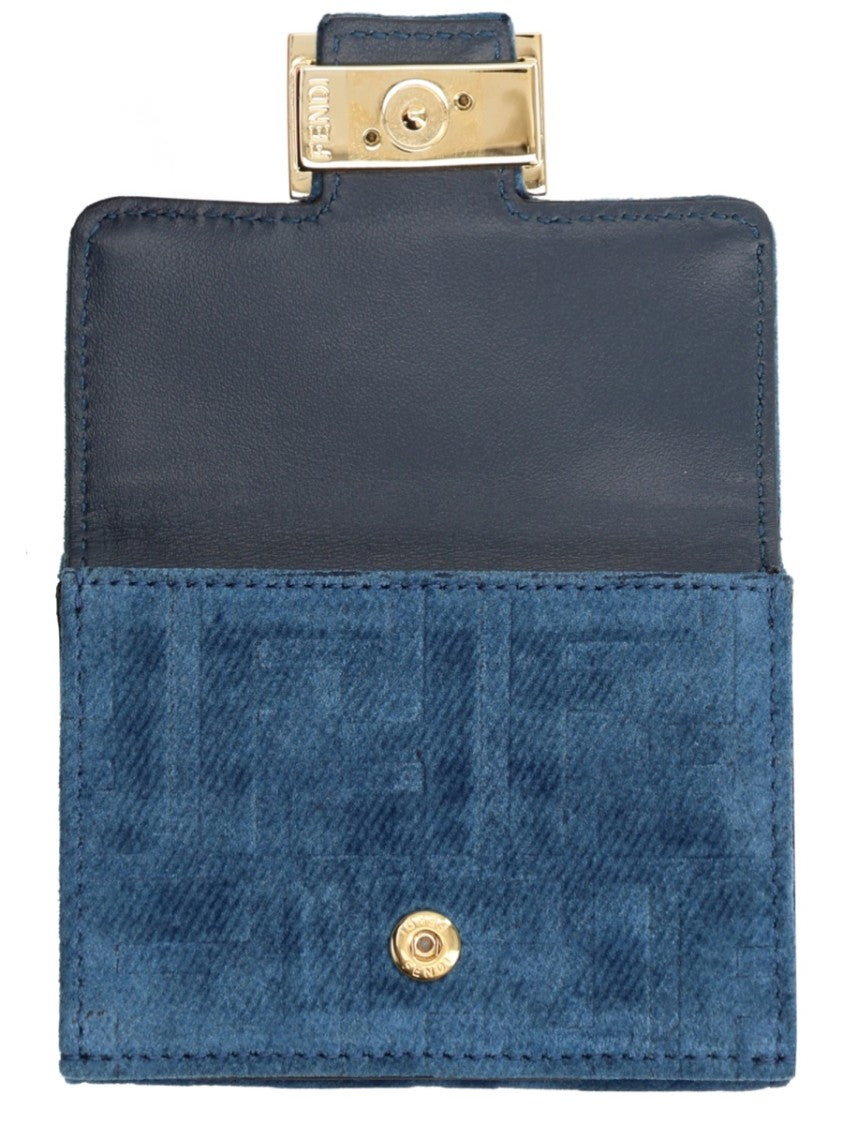 Fendi Micro Trifold Baguette Fabric Wallet