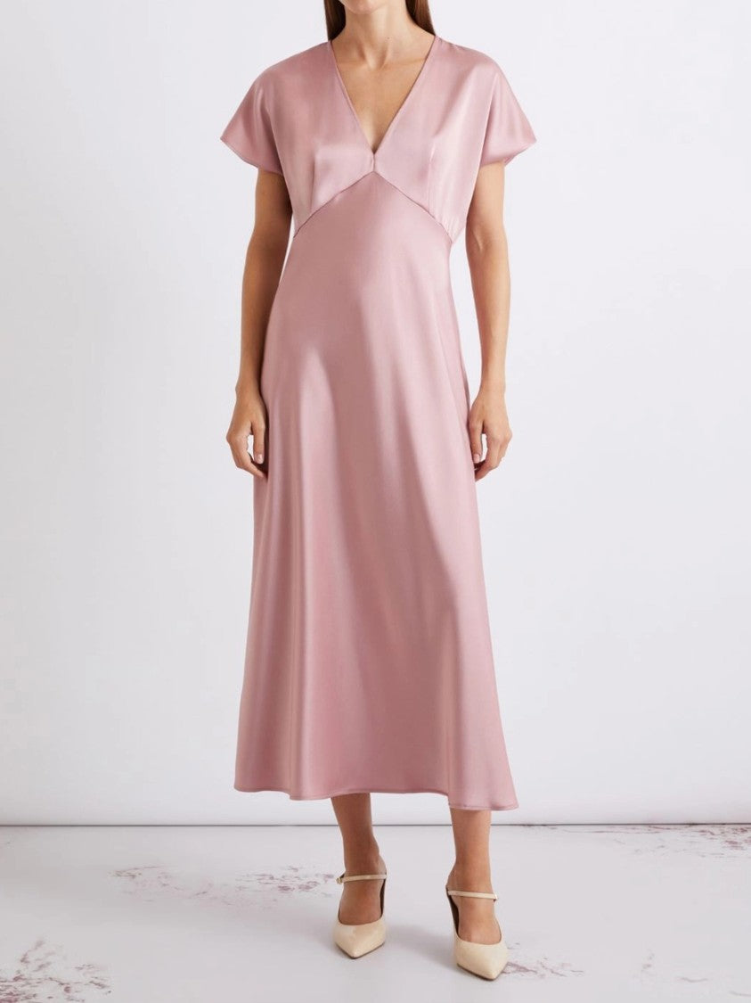 Marella Midi Dress With V-Neckline And Flutter Sleeves