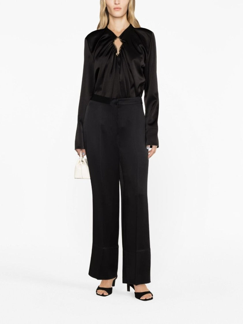 Lanvin Draped Long-Sleeved Blouse