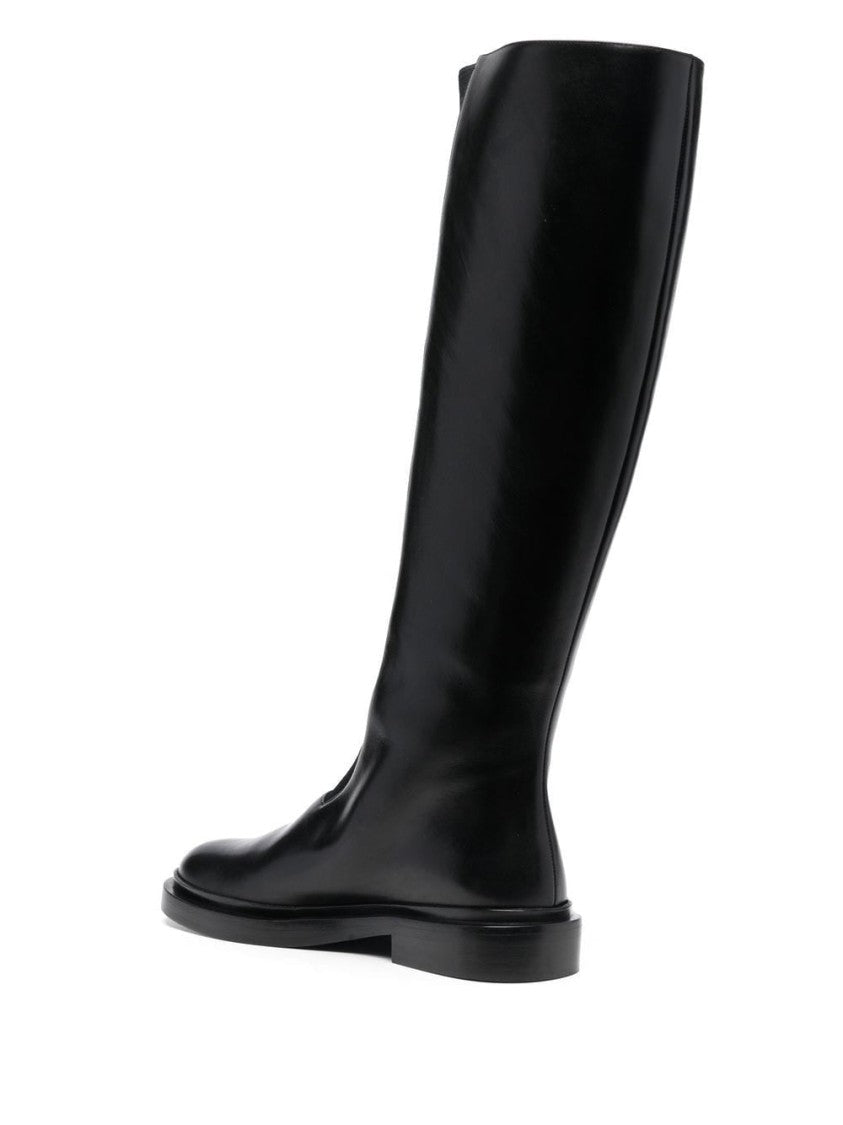 Jil Sander Minimalist Long Boots With Polished Leather Finish