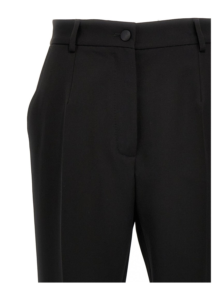 Dolce & Gabbana High-Waisted Wool Gabardine Tuxedo Pants