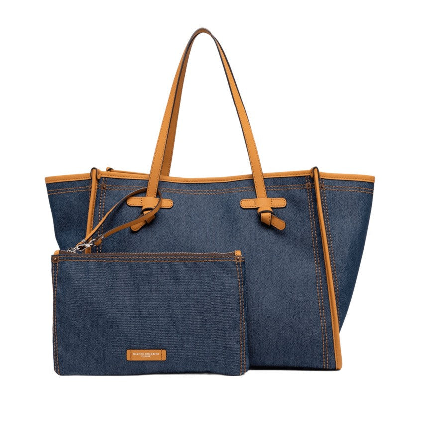 Marcella Canvas Handbag With Leather Trim And Pouch
