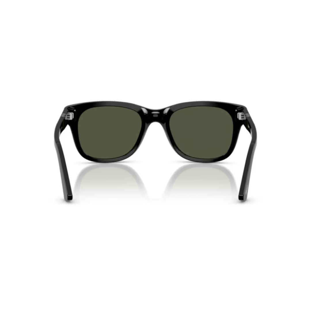 Persol 0Po3372s Rectangular Black Acetate Sunglasses With Silver Arrow Detail