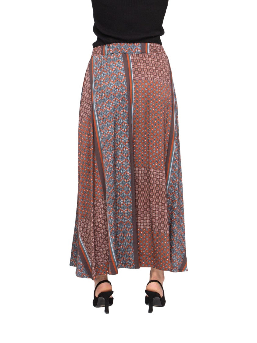 Oblò Patchwork Flowing Maxi Skirt