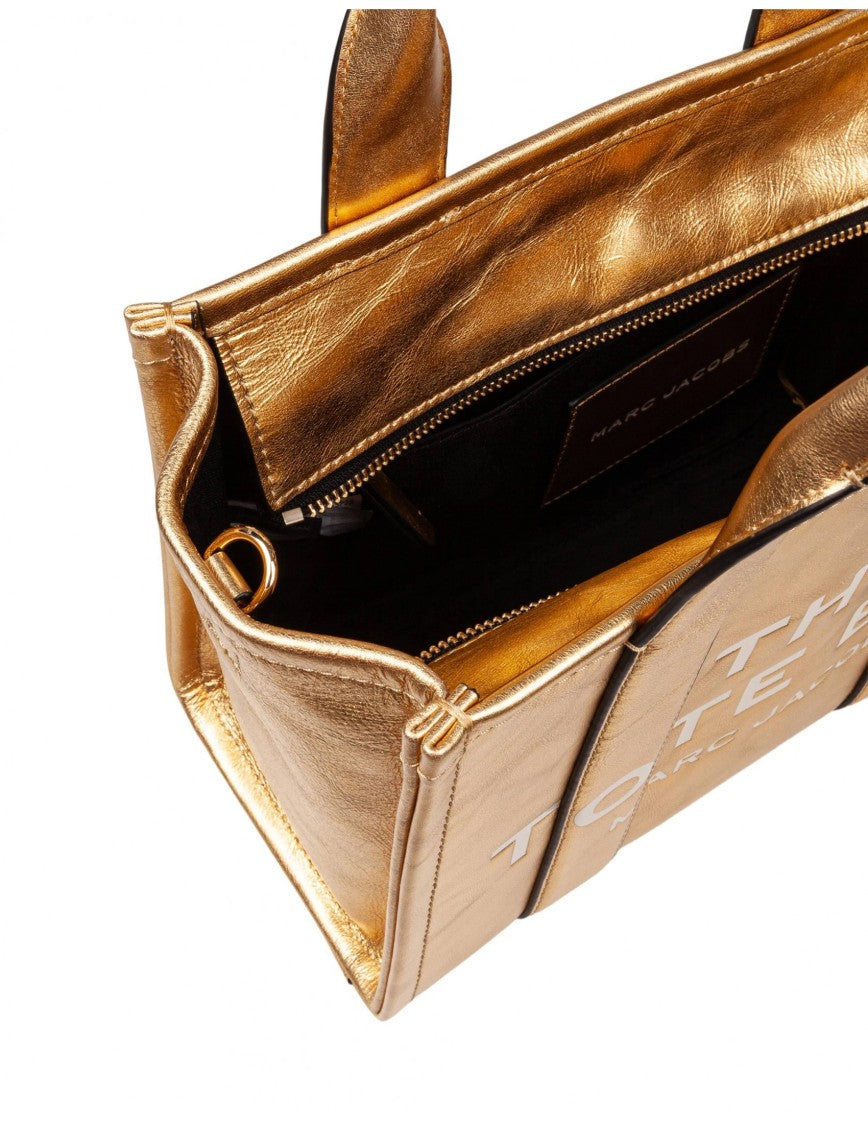 Marc Jacobs The Small Tote In Laminated Leather Color Gold