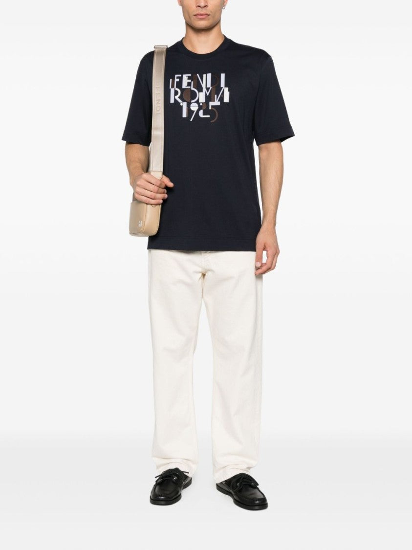 Fendi Relaxed Fit Graphic Print T-Shirt With Contrasting Typography