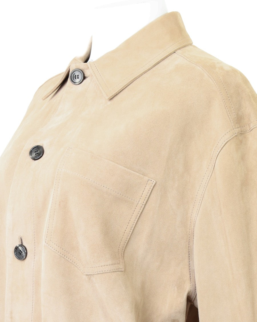 Ami Relaxed Fit Goat Leather Jacket