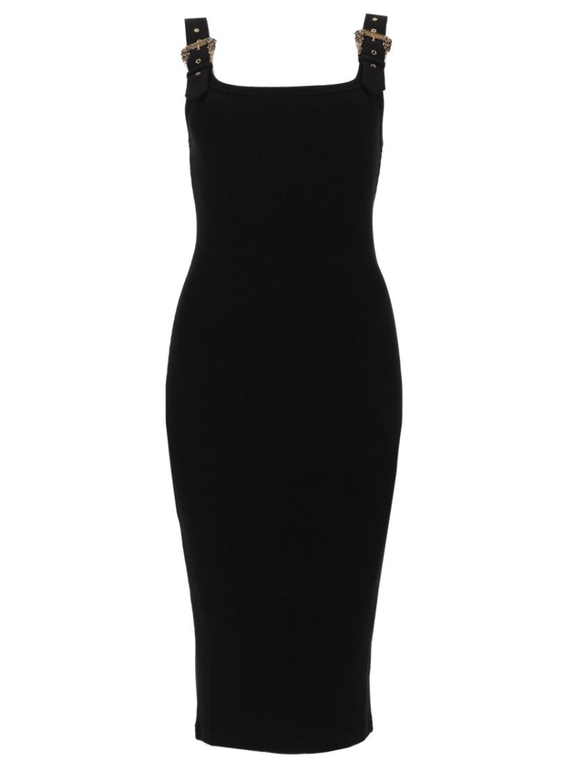 Versace Jeans Couture Black Square Neckline Wide Buckle Bodysuit