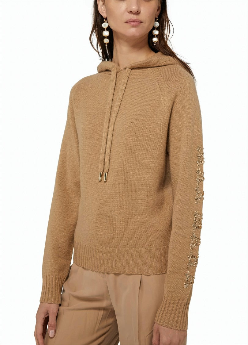 Max Mara Soft Knit Hoodie With Drawstring