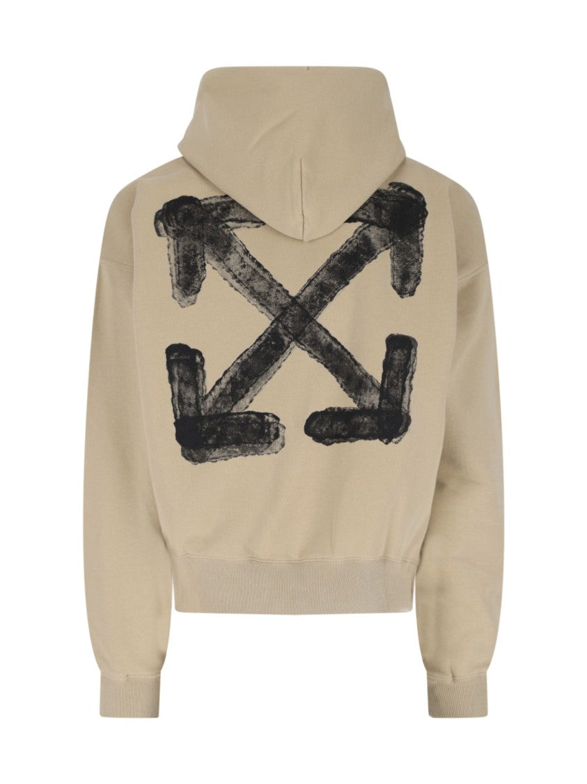 Off-White "Spray Arrow" Hoodie – Beige