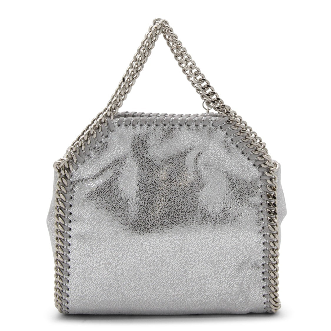 Stella Mccartney Silver Metal Faux Leather Falabella Micro Tote