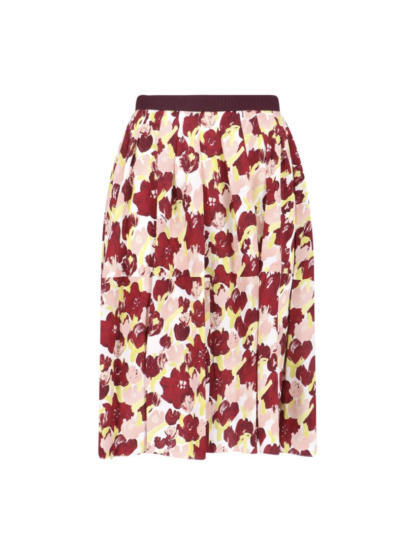 Marni Multicolor Secret Bouquet Silk Skirt