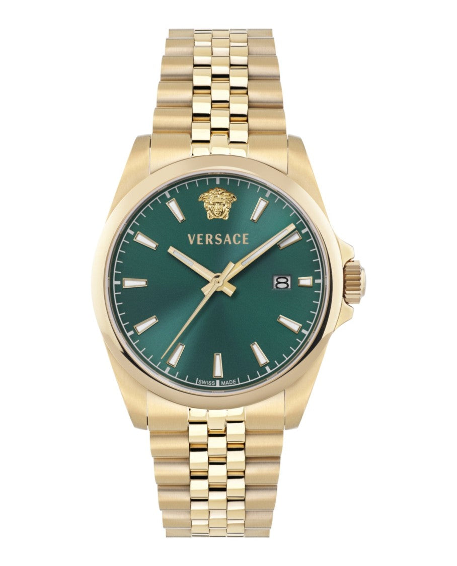 Versace Anteo Bracelet Watch With Green Sunray Dial