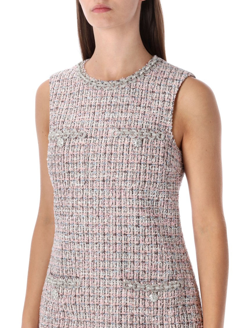 Self-Portrait Bouclé Sleeveless Mini Dress