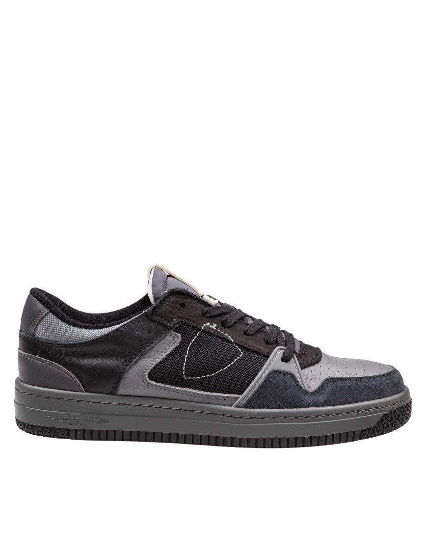 Philippe Model La Grande Leather And Suede Sneakers, Black