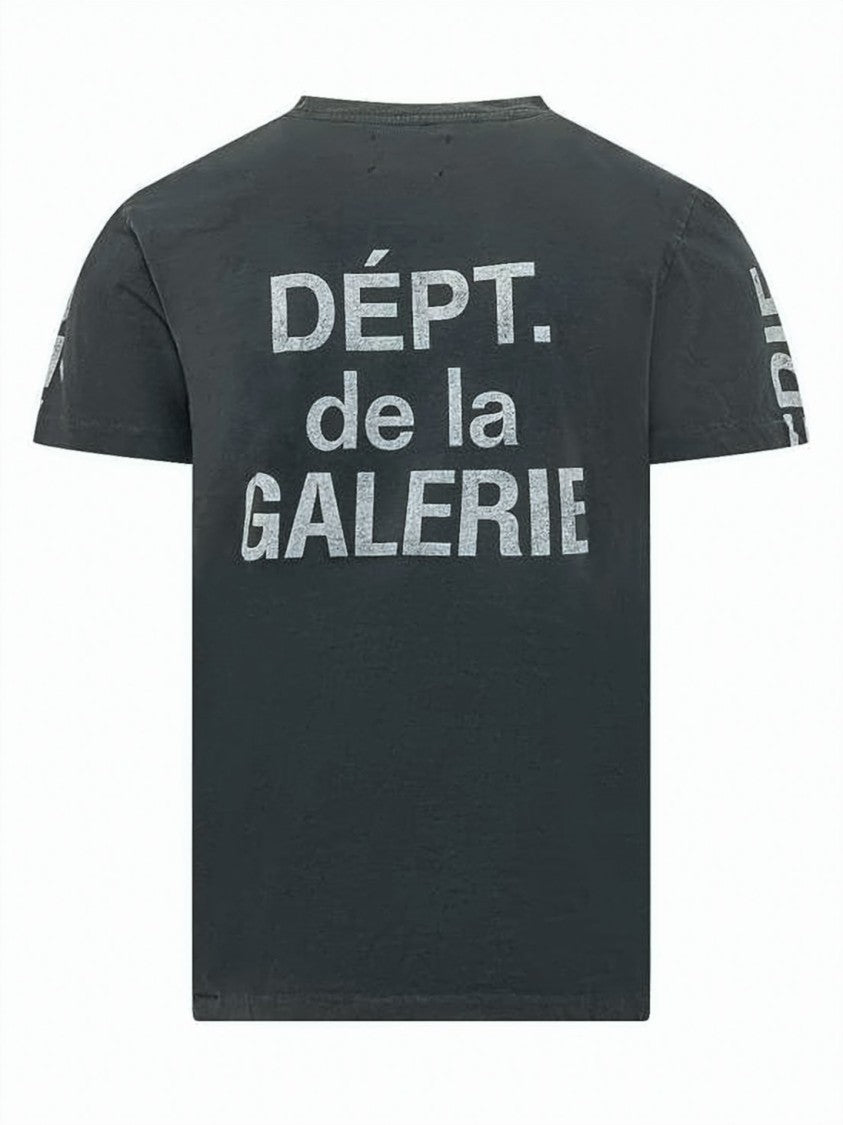 Gallery Dept. Classic Crew Neck Black T-Shirt With Graphic Elements