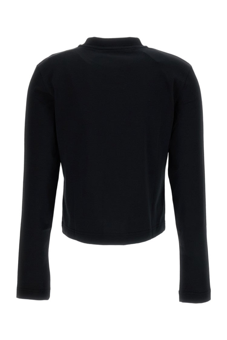 Jacquemus Cropped Long-Sleeved T-Shirt With Grosgrain Logo Detail
