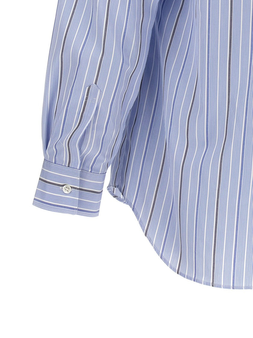 Comme Des Garçons Unfinished Cotton Striped Shirt
