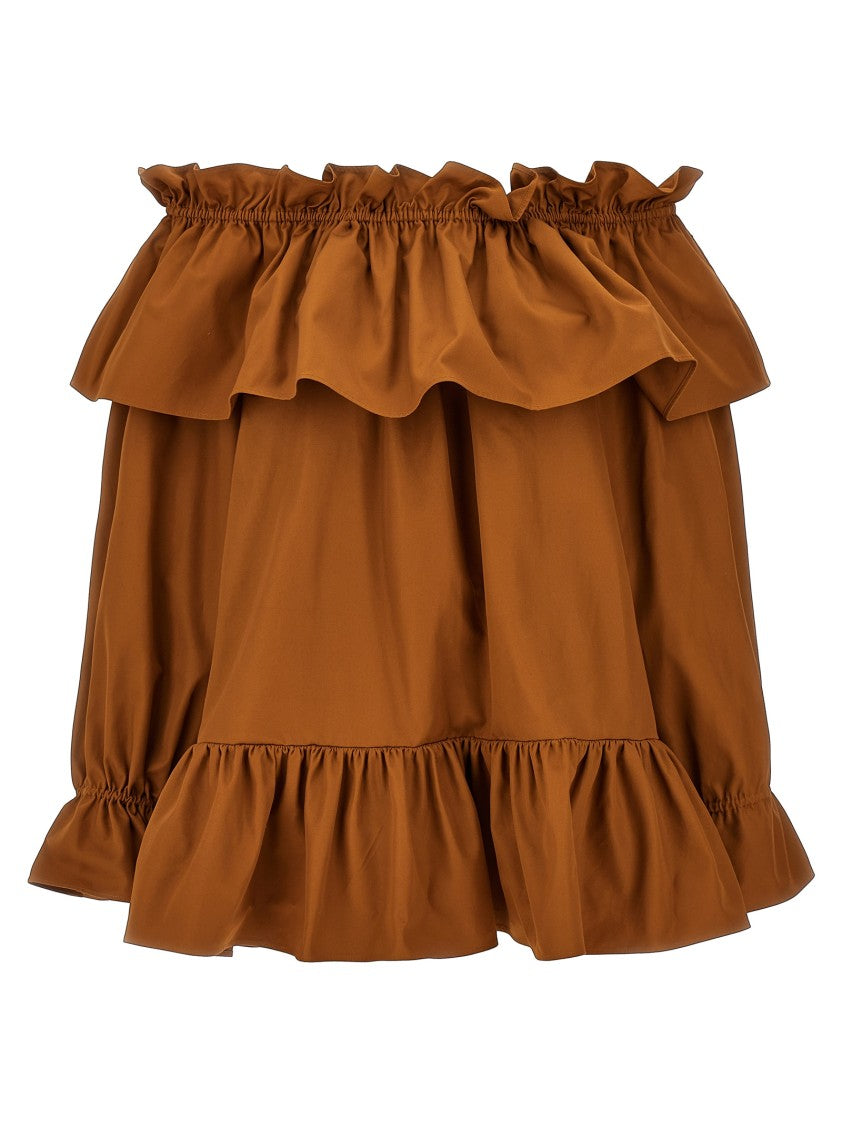 Saint Laurent Off-The-Shoulder Cotton Twill Mini Dress