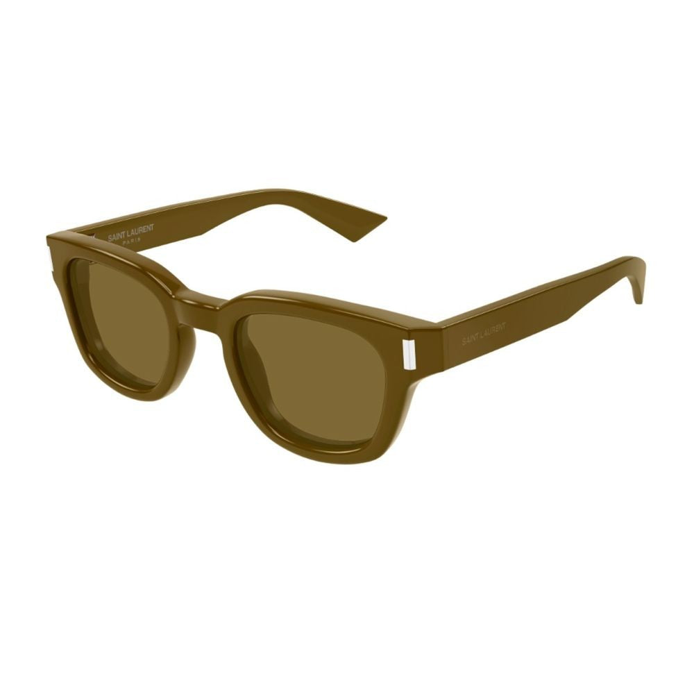 Saint Laurent Sl 838 Linea Corner Angle Panthos-Shaped Khaki Brown Acetate Sunglasses