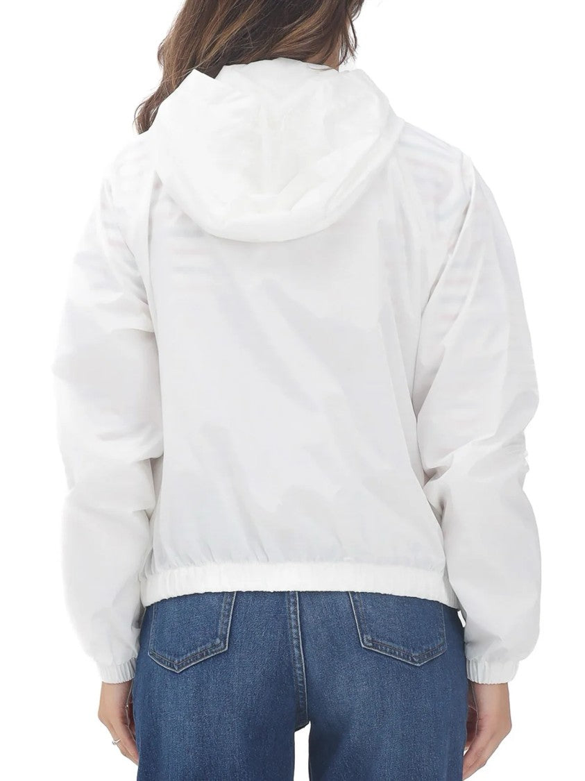Tommy Jeans White Polyamide Hooded Windbreaker