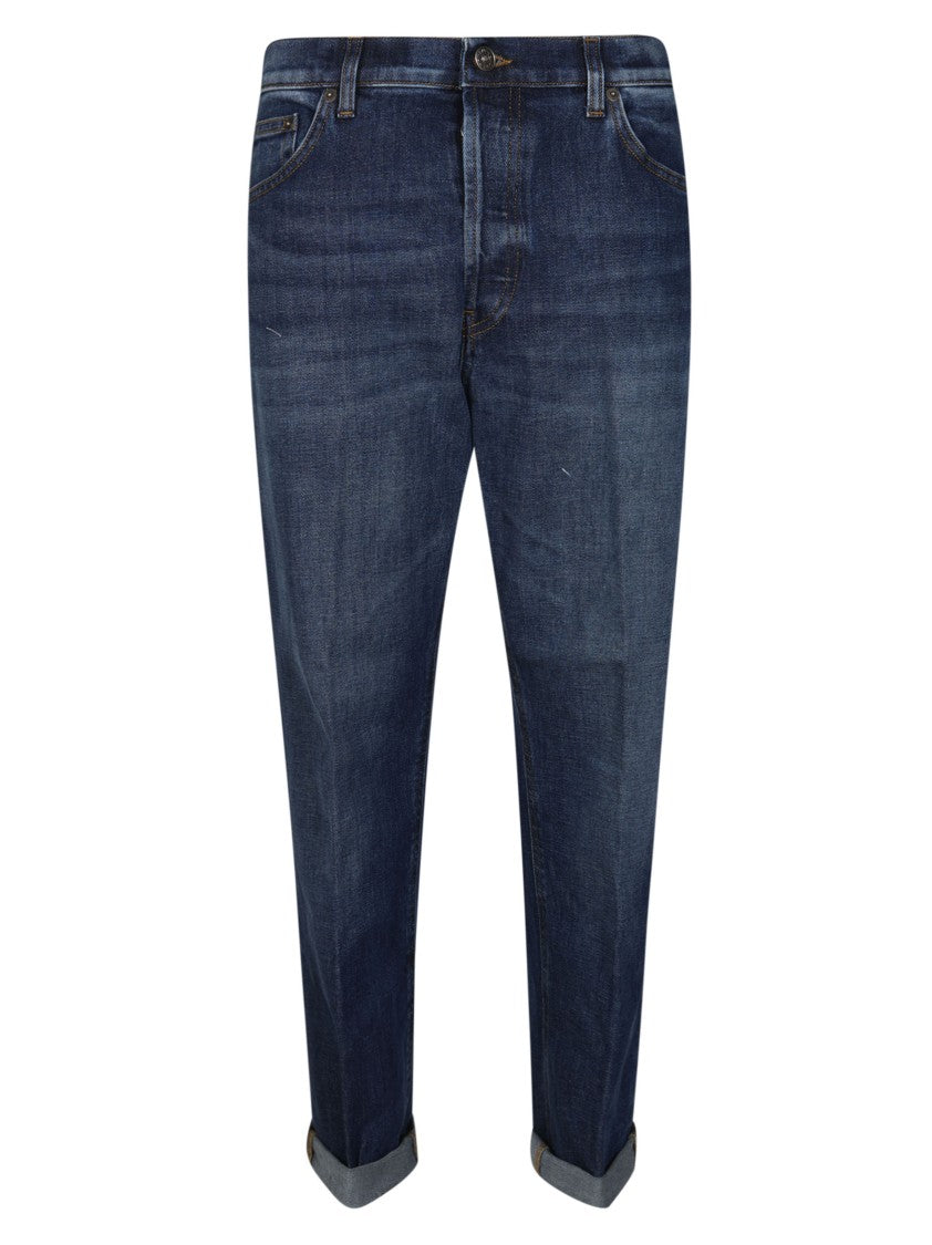Dondup Dark Indigo Tapered Cuffed Jeans