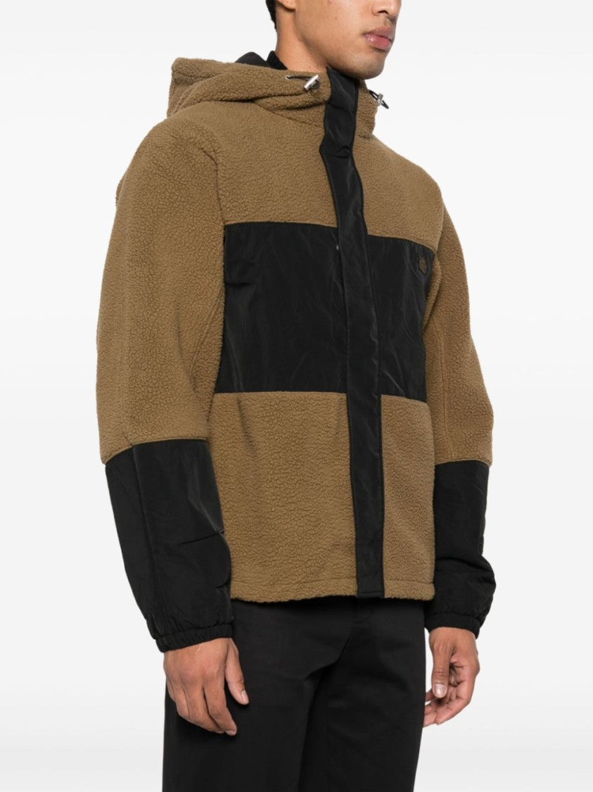 Maison Kitsuné Khaki And Black Panelled Casual Jacket