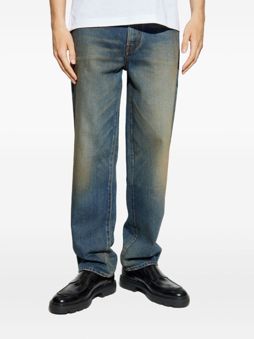 Versace Stonewashed Denim Jeans With Pencil Fit