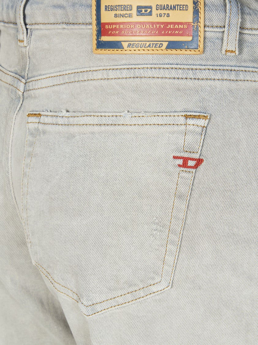 Diesel Light Wash Embroidered Palazzo Jeans