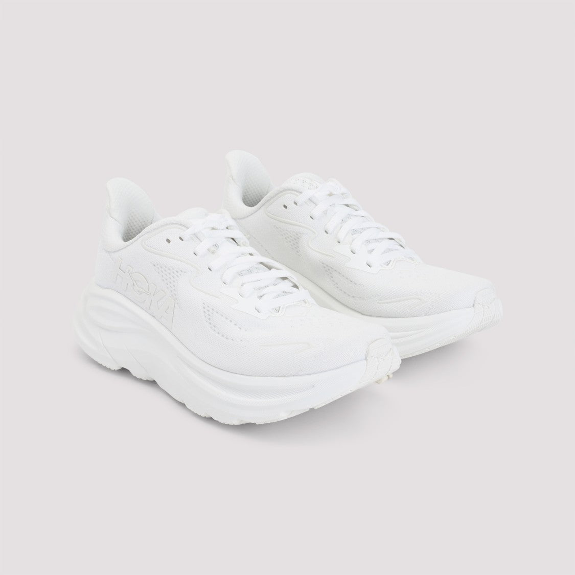 Hoka Streamlined White Sneakers With Cushioned Sole