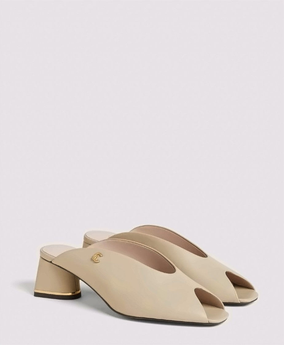 Coccinelle Everyday Smo Leather Chunky Heel Sandals