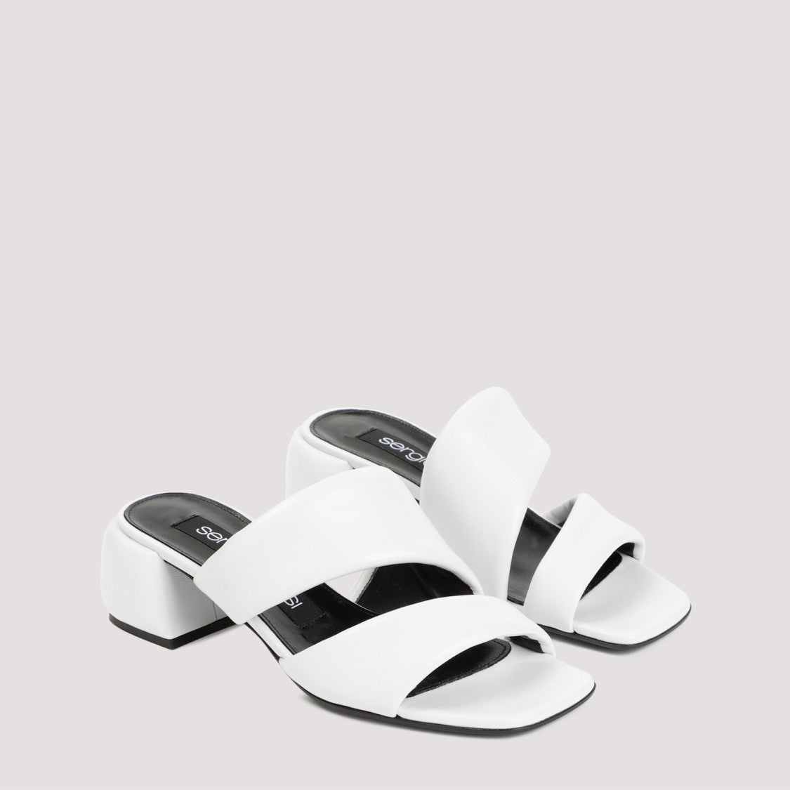 Sergio Rossi White Nappa Leather Spongy 45 Sandals