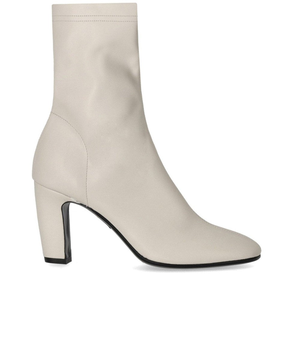 Strategia Zhaira White Heeled Ankle Boot