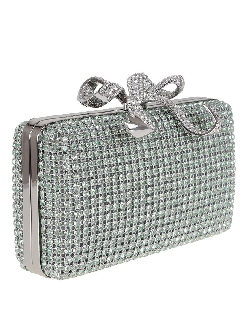 Self-Portrait Green Chainmail Clutch Bag