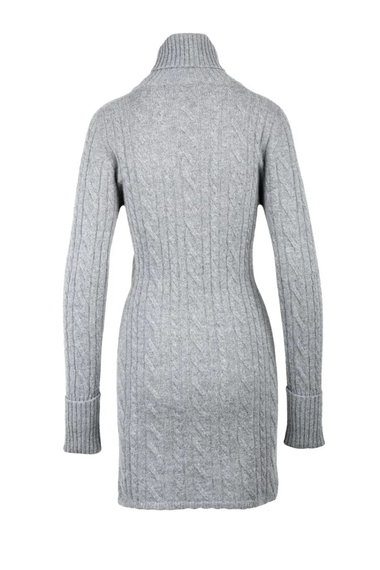 Blumarine Wool Dress High Neck - Grey