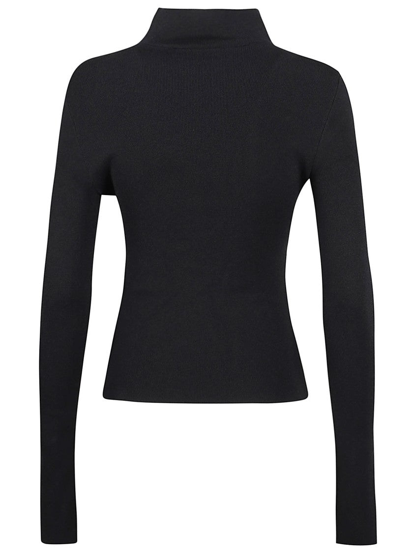 Balenciaga Fitted Ribbed Turtleneck Sweater With Logo