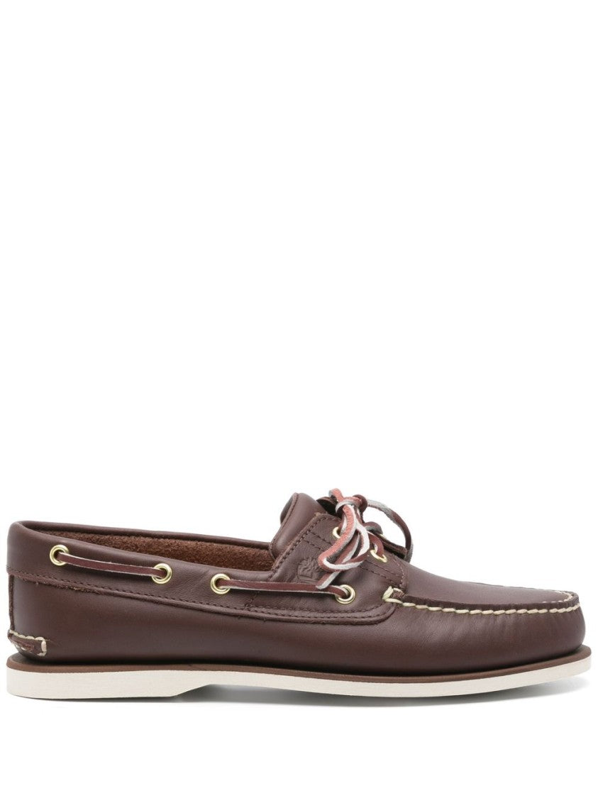 Timberland Brown Calfskin Sandals With Decorative Laces