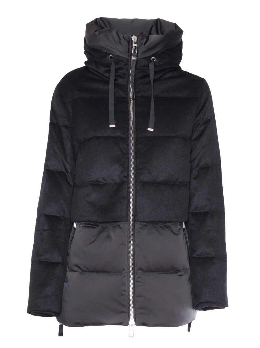 Duno Two-Tone Down Coat With Textured Upper