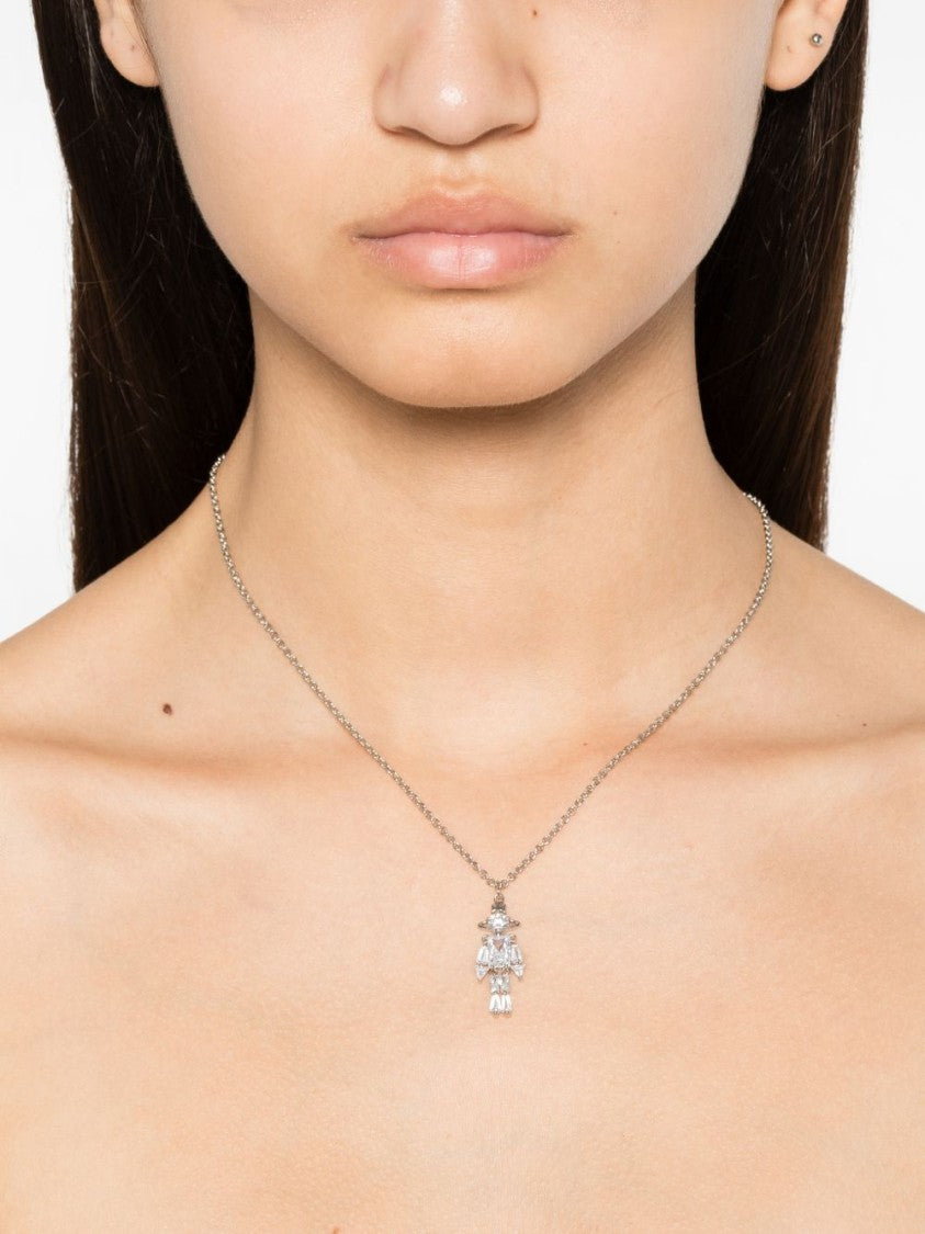 Vivienne Westwood Silver-Tone Chain Necklace With Robot Pendant