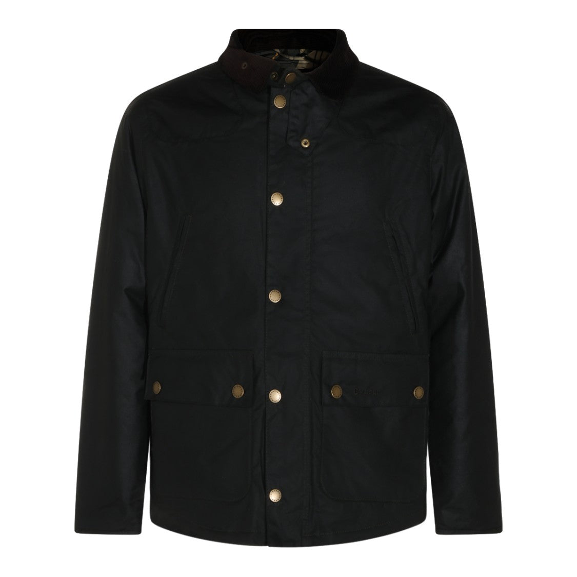 Barbour Black Structured Corduroy-Detail Jacket
