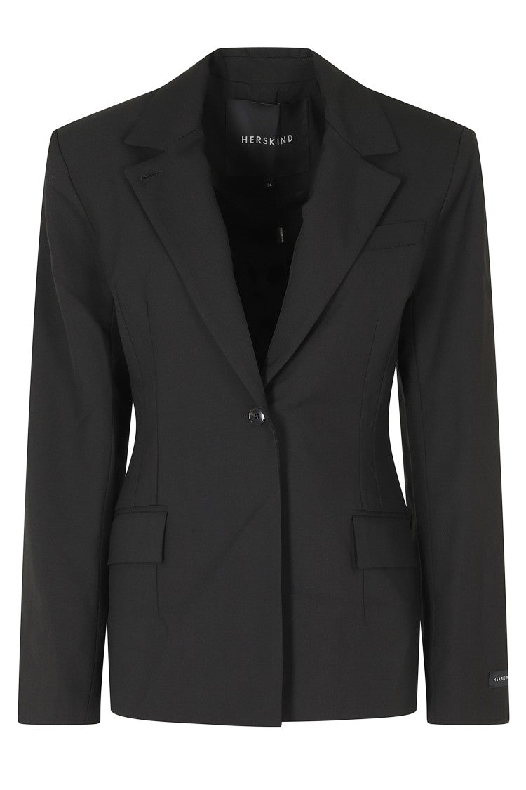 Herskind Shelia Black Fitted Single-Breasted Blazer