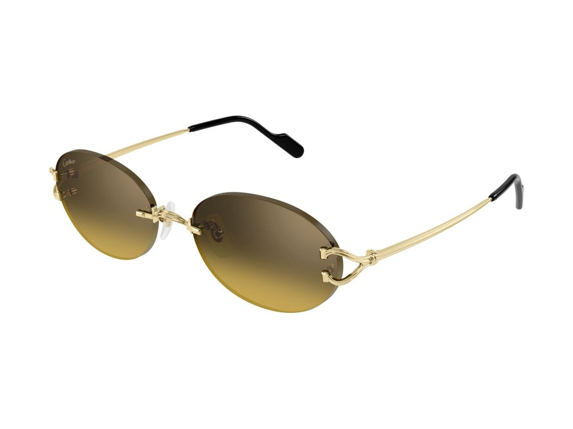 Cartier Gold Ct0551s Gradient Rimless Sunglasses