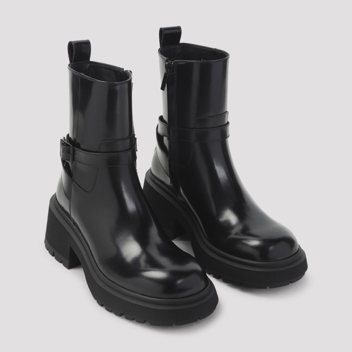 Jimmy Choo Black Leather Soft Box Calf Conny Flat Boots