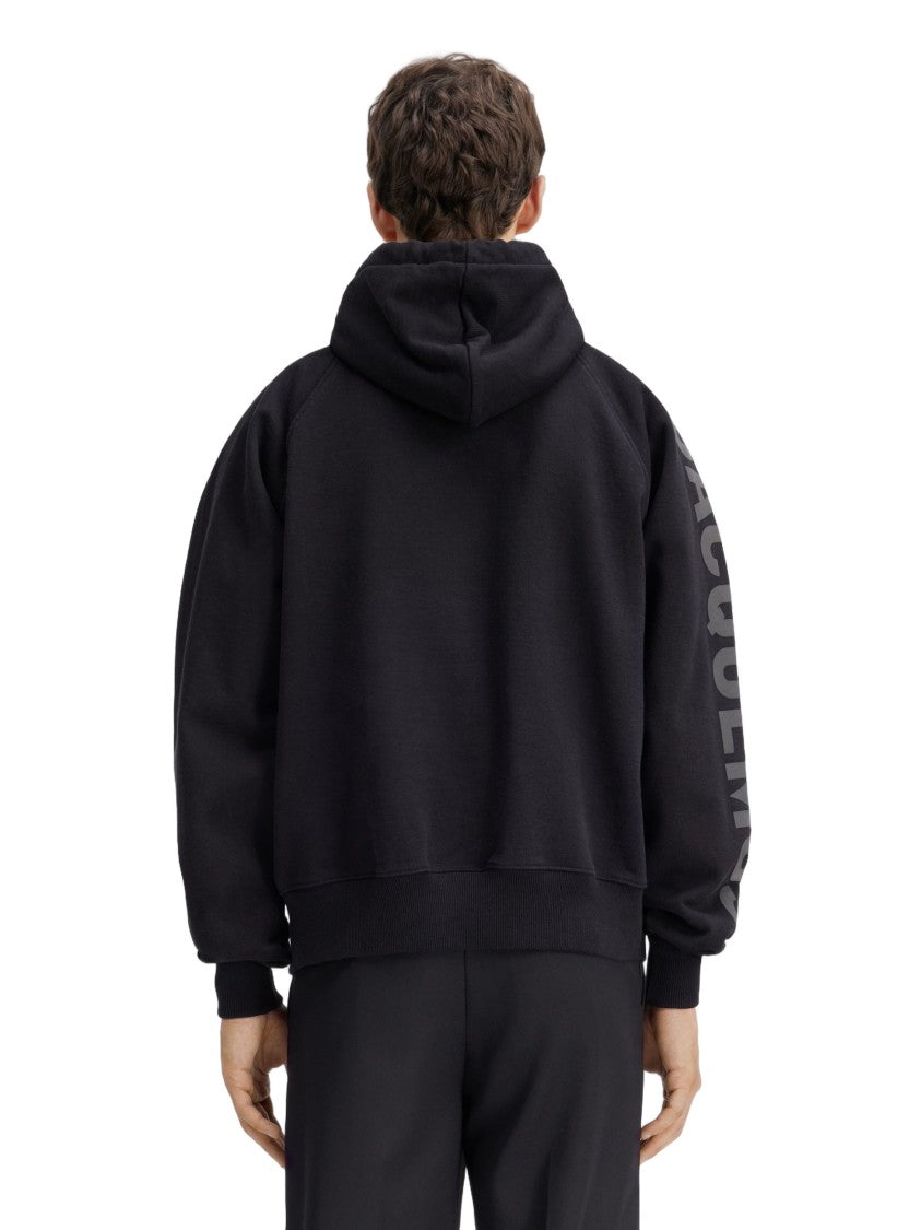 Jacquemus Relaxed Fit Black Hoodie With Drawstring