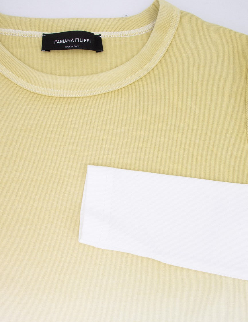 Fabiana Filippi Slim Fit Cotton Sweater With Shaded Print