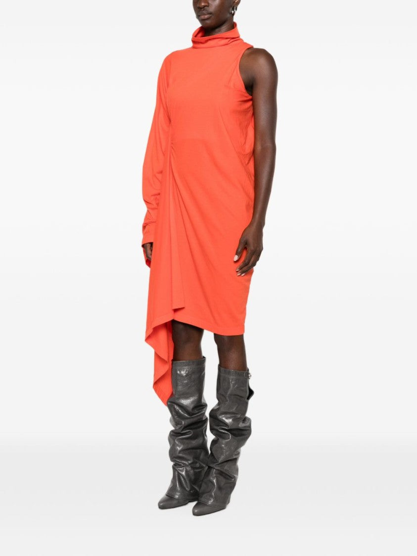 Balenciaga Black Draped Midi Asymmetric Dress