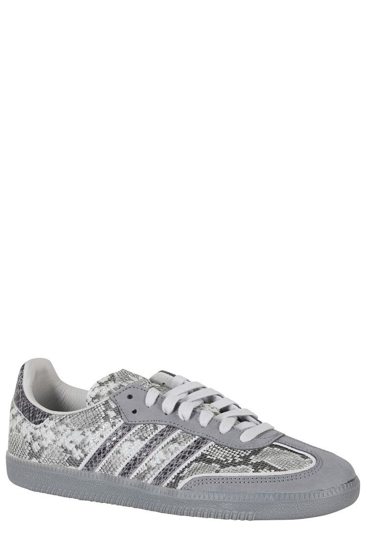 Adidas Originals Gray Samba Og Snake Print Leather Sole Leather Sneakers
