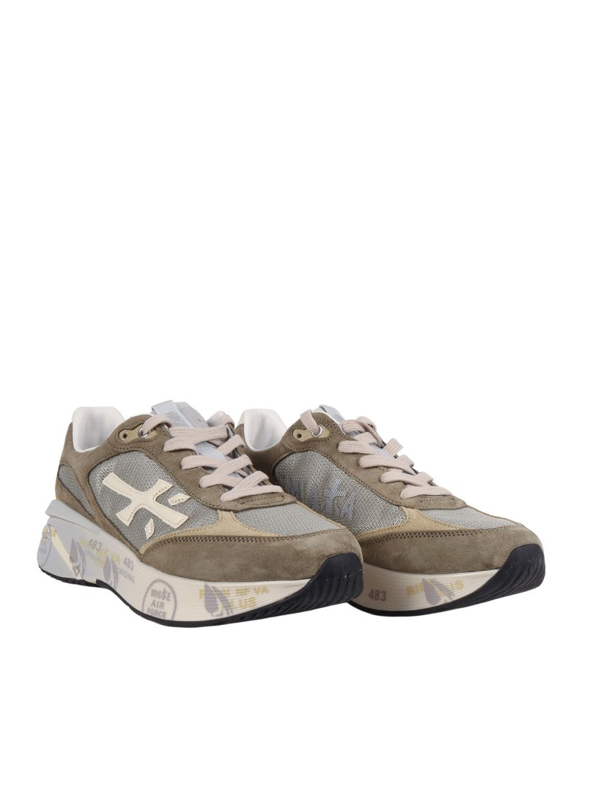 Premiata Neutrals Sneaker With Calf Leather Accents